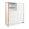 Credenza alta New Denver51 bianco e rovere moderna e capiente