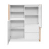 Credenza alta New Denver51 bianco e rovere moderna e capiente