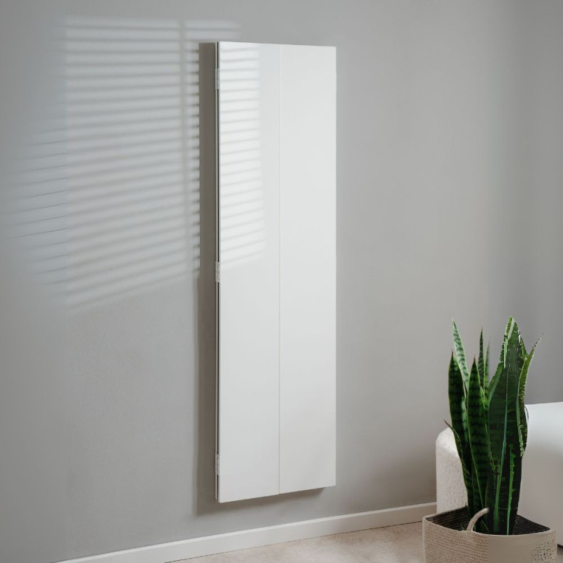 Specchio da parete Glasgow bianco con ante richiudibili moderno