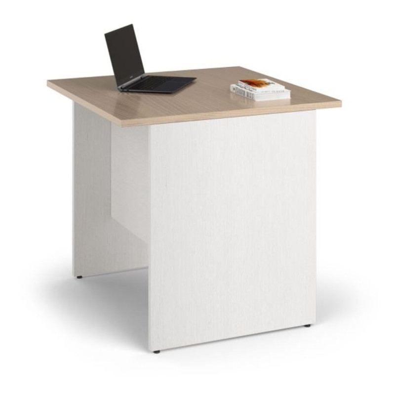 Scrivania Ibisco 80x80 bianco frassinato e olmo moderna