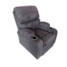 Poltrona recliner Ninetta manuale microfibra nera portabicchieri