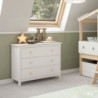 Comò Max 3 cassetti legno massiccio bianco elegante e robusto