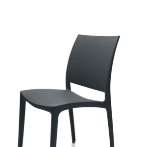 Zoom Set di 4 Sedie Curtis polipropilene antracite design ergonomico