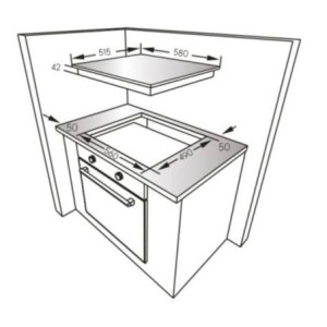 Zoom Piano cottura Daewoo H6G40L2IT 4 fuochi colore inox