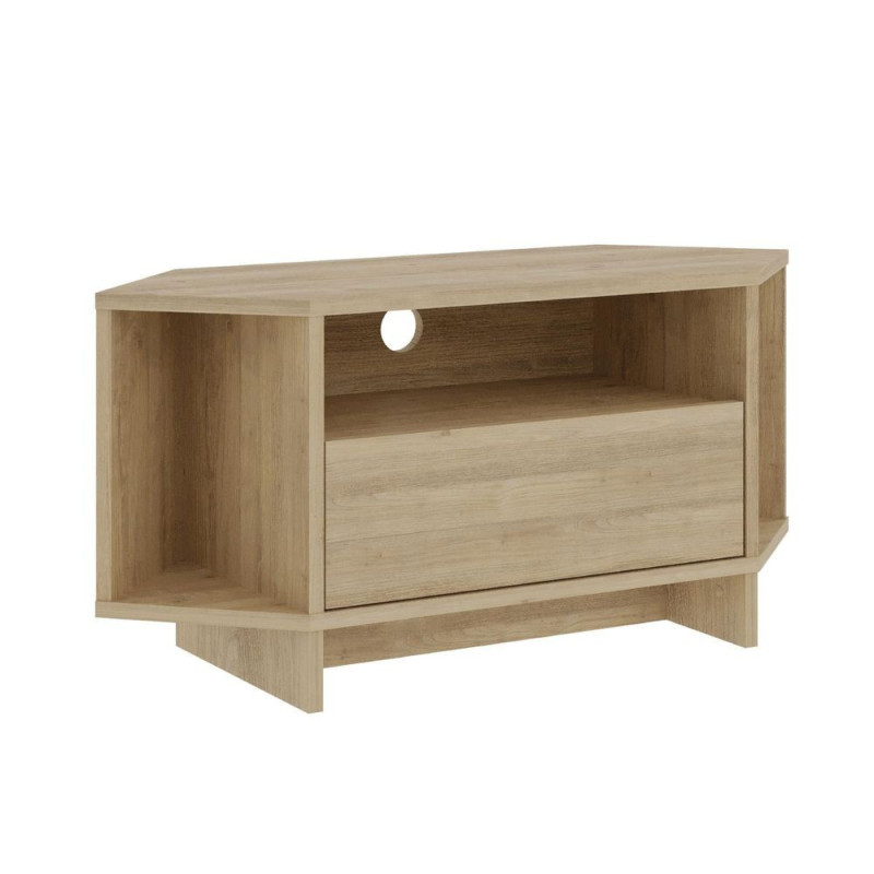 Porta TV angolare Viva rovere con nicchie a giorno moderno