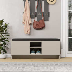 Zoom Panca scarpiera con cuscino Zulla cashmere con 2 ante e nicchia a giorno