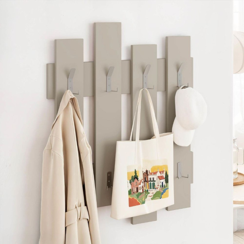 Appendiabiti a muro Wave cashmere 8 ganci moderno salvaspazio
