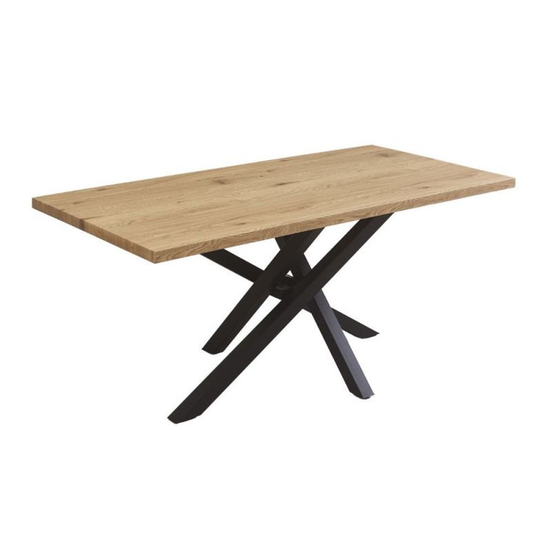 Tavolo fisso Ronan piano in rovere gambe metallo nere moderno