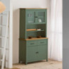 Credenza Miranda vetrina 4 ante 2 cassetti legno verde rovere