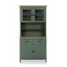 Credenza Miranda vetrina 4 ante 2 cassetti legno verde rovere