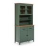 Credenza Miranda vetrina 4 ante 2 cassetti legno verde rovere