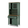 Credenza Miranda vetrina 4 ante 2 cassetti legno verde rovere