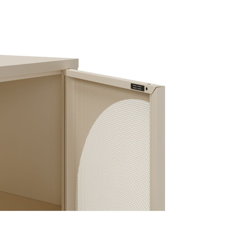 Credenza Tayra in metallo crema 160 cm 4 ante moderna