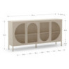 Credenza Tayra in metallo crema 160 cm 4 ante moderna