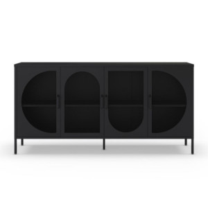 Zoom Credenza Tayra in metallo con 4 ante 160 cm. nero