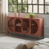 Credenza Tayra in metallo terracotta 160 cm 4 ante moderna