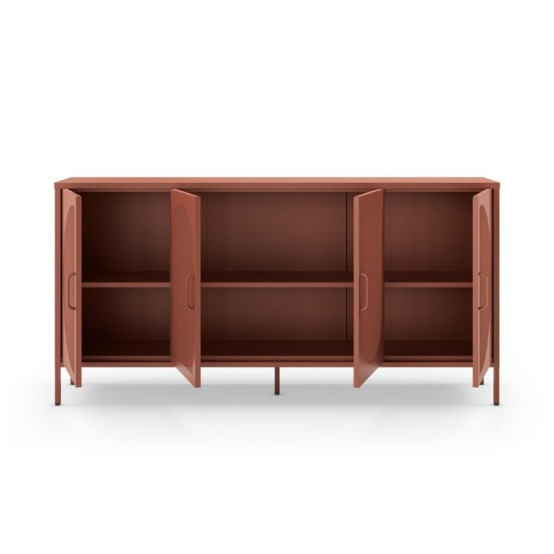 Credenza Tayra in metallo terracotta 160 cm 4 ante moderna