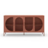 Credenza Tayra in metallo terracotta 160 cm 4 ante moderna