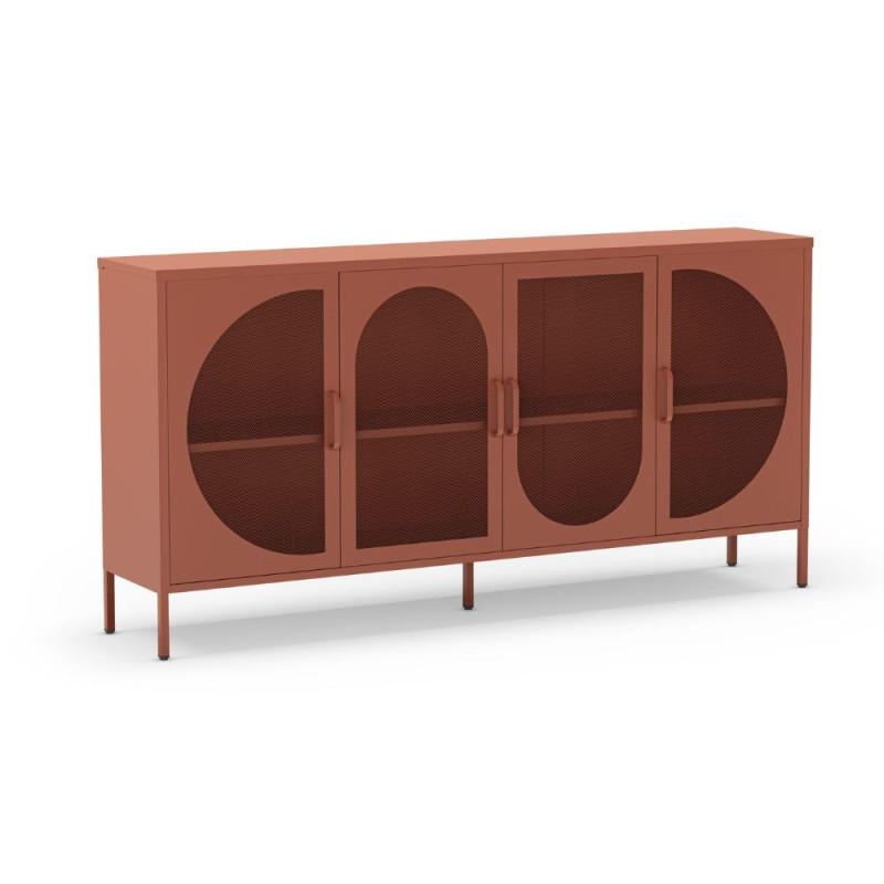 Credenza Tayra in metallo terracotta 160 cm 4 ante moderna