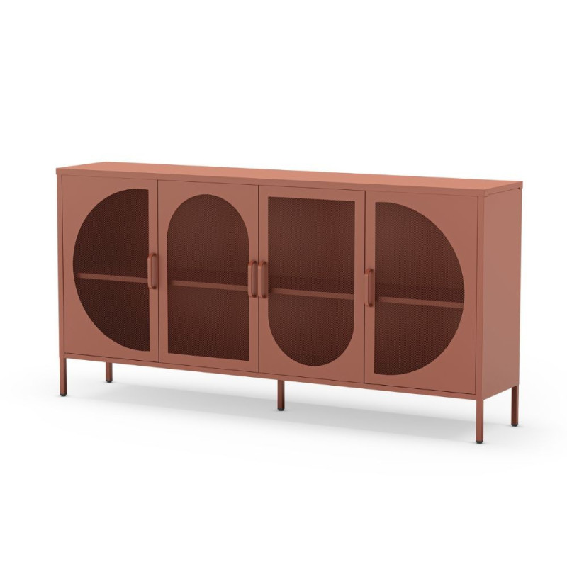 Credenza Tayra in metallo terracotta 160 cm 4 ante moderna