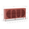 Credenza Tayra in metallo terracotta 160 cm 4 ante moderna