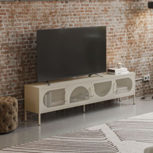 Porta TV Tayra metallo 4 ante 180 cm colore crema moderno
