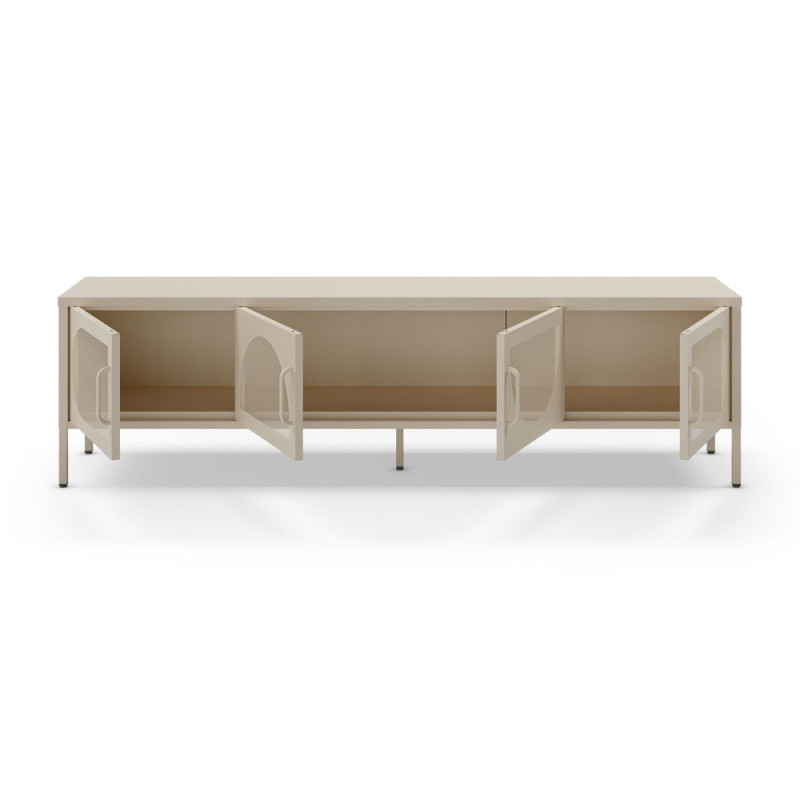 Porta TV Tayra metallo 4 ante 180 cm colore crema moderno