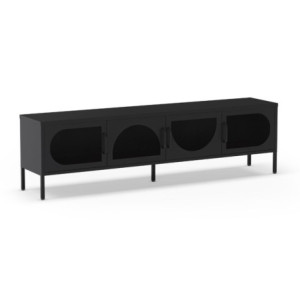 Zoom Porta tv Tayra in metallo 4 ante 180 cm. colore nero