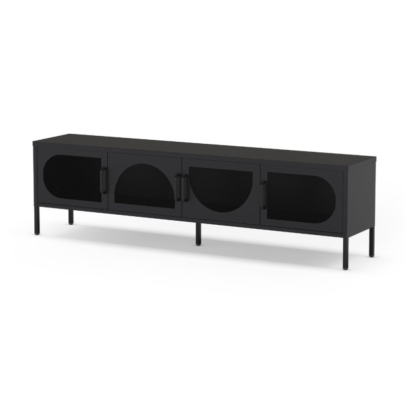 Porta TV Tayra metallo 4 ante 180 cm colore nero moderno