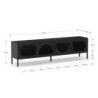 Porta TV Tayra metallo 4 ante 180 cm colore nero moderno