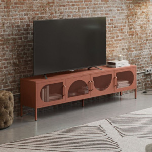Porta TV Tayra metallo 4 ante 180 cm colore terracotta design