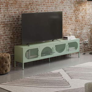 Porta TV Tayra metallo 4 ante 180 cm verde menta moderno