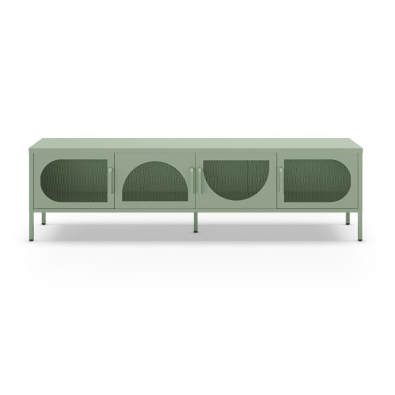 Porta TV Tayra metallo 4 ante 180 cm verde menta moderno