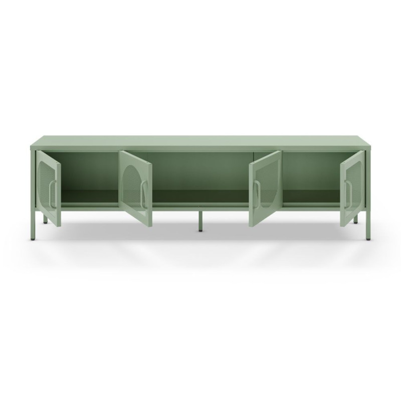 Porta TV Tayra metallo 4 ante 180 cm verde menta moderno
