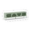 Porta TV Tayra metallo 4 ante 180 cm verde menta moderno