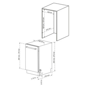 Zoom Lavastoviglie incasso Daewoo DI1E6SW49E 10 coperti 45 cm. 6 programmi classe E