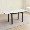 Tavolo allungabile Kyoto ceramica effetto marmo bianco metallo nero