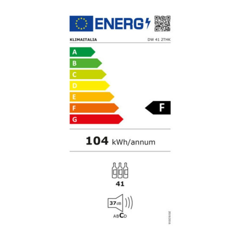 Cantinetta incasso ventilato DW412THK 41 bottiglie nera classe F