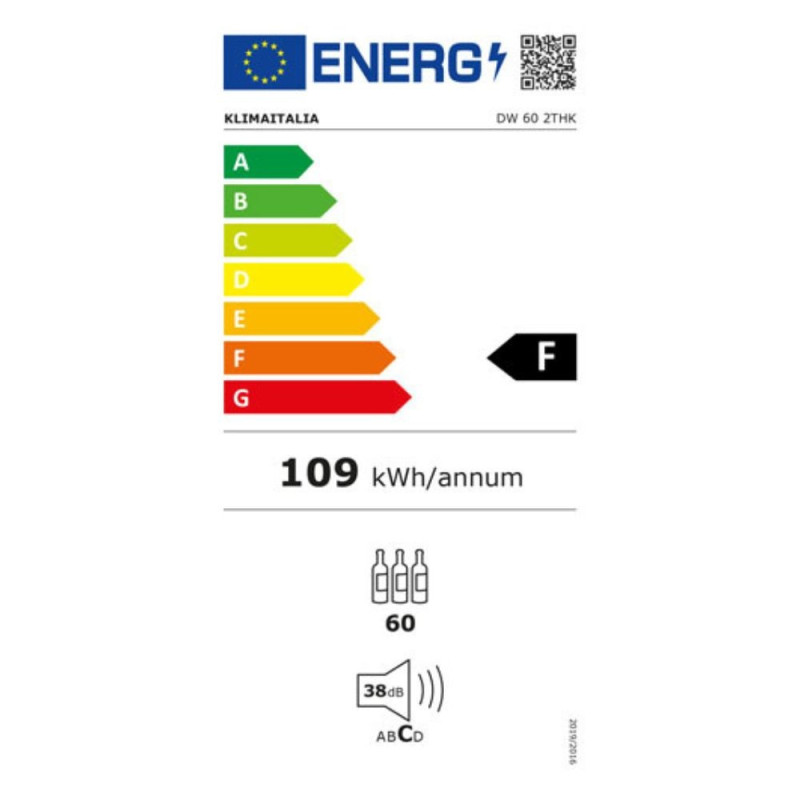Cantinetta incasso ventilato DW602THK 60 bottiglie nera classe F