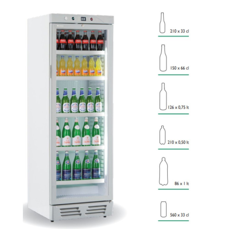 Frigo vetrina bibite EKG390VG statica agitatore bianco classe E