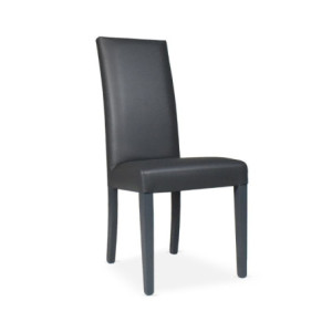 Zoom Set di 2 Sedie Nancy in ecopelle piombo con gambe in tinta