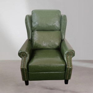 Poltrona Wing recliner massaggiante verde ecopelle relax casa