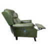 Poltrona Wing recliner massaggiante verde ecopelle relax casa