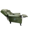 Poltrona Wing recliner massaggiante verde ecopelle relax casa