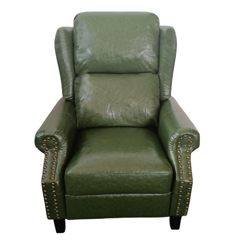 Poltrona Wing recliner massaggiante verde ecopelle relax casa