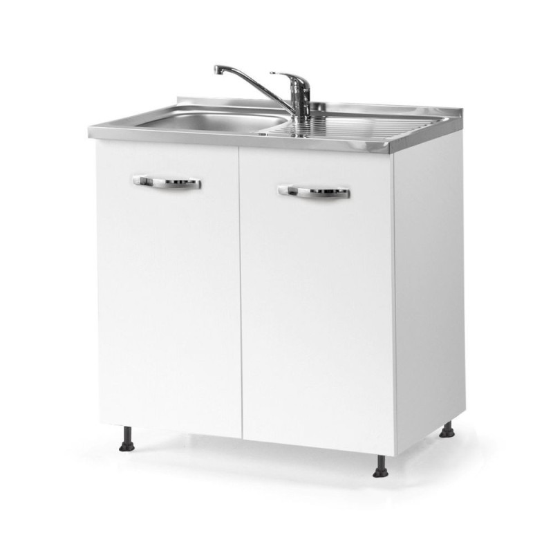 Sottolavello 80x60x82h cm 2 ante bianco frassinato con lavello