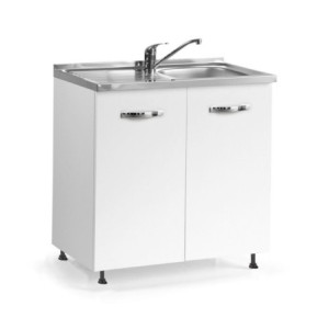 Sottolavello 80x60x82h cm 2 ante bianco frassinato lavello SX