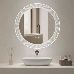 Zoom Specchio smart rotondo YJ-3001-60 con funzione anti appannamento diametro 60 cm.
