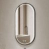 Specchio Smart ovale 90x60 cm cornice nera acciaio inox