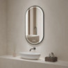 Specchio Smart ovale 90x60 cm cornice nera acciaio inox